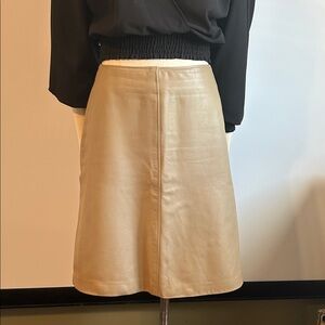 Roots Tan A-Line Leather Skirt. Super soft